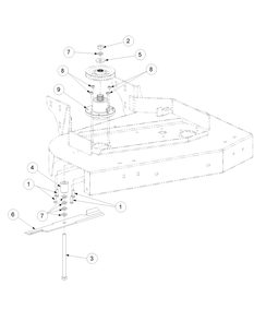 Spindle Assembly 32-Inch Diagram and Parts List for G1332 55AI5GMQ750-WAM Cub Cadet Lawn Mower